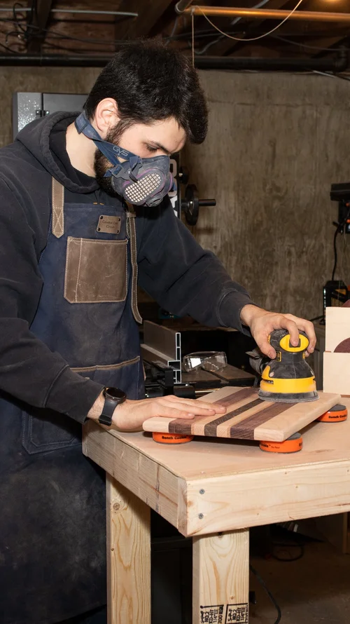 Frank Pellicano working in the shop