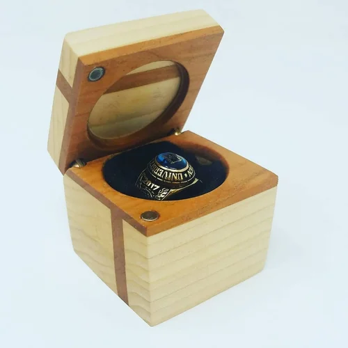 Handmade wooden ring box